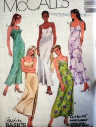 9273 LONGER SLIP DRESS, OVERLAY OR NOT PATTERN 4-8,8-12
